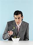 Businessman Eating Salad