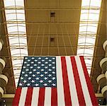 Drapeau américain dans le centre commercial, Houston, Texas