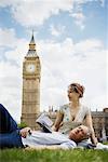 Couple in Parliament Square, London, England