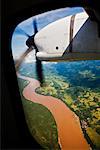 Ansicht des Flusses von Flugzeug, Luang Prabang, Laos