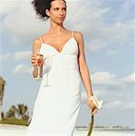 Bride on Beach, Yucatan Peninsula, Mexico