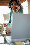 Woman Using Cordless Phone