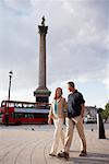 Couple in Trafalgar Square, London, England