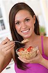 Woman Eating Cereal