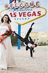 Bride and Groom by Sign, Las Vegas, Nevada, USA