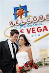 Bride and Groom by Sign, Las Vegas, Nevada, USA