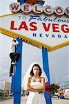 Bride and Groom by Sign, Las Vegas, Nevada, USA