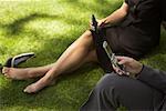 Businesswomen Sitting Outdoors