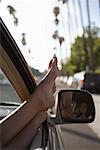 Woman Relaxing in Car