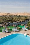 Hotel Swimming Pool along Nile River, Egypt