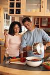 Couple Preparing Dinner