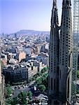 Spain, Barcelona, the Sagrada Familia overhanging the city