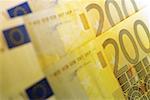 Nahaufnahme von zweihundert-Euro-Banknoten