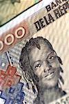 Part of bank note with picture of woman, close-up