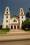 Fassade der Kirche eine spanische Art, Los Angeles, Kalifornien, USA