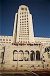 Vue faible angle d'un bâtiment, hôtel de ville, Los Angeles, Californie, USA