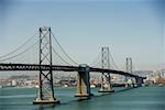 High angle view of Golden Gate Bridge, San Francisco, California USA