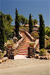 Fassade der Treppe in einem Weingut, Napa Valley, Kalifornien, USA