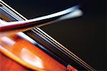 Close-up of violin and violin bow