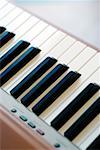 Electric piano keyboard, close-up