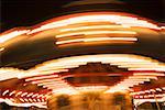 Low angle view of a carousel at night, California, USA
