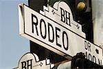 Low angle view of a Rodeo sign, Los Angeles, California, USA