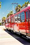 Side profile of a trolley, San Diego, California, USA