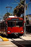 Front profile of a trolley, San Diego, California, USA