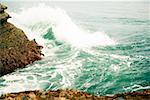 Vue grand angle sur un rock formation, récifs de La Jolla, baie de San Diego, Californie, Etats-Unis