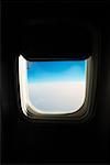 Close-up of an airplane window