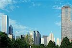 Low angle view of buildings in a city, Chicago, Illinois, USA