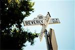Low angle view of a Beverly Hills Drive Sign, Los Angeles, California, USA