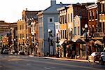 Buildings along a road, M street, Georgetown, Washington DC, USA