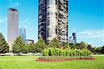 Vue d'angle faible d'une tour, Lake Point Tower, Chicago, Illinois, USA