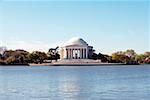 Facade of Jefferson Memorial across the Tidal Basin, Washington DC, USA