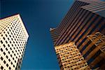 Low angle view of skyscrapers, San Diego, California, USA