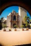 Facade of a Spanish style building, San Diego, California, USA