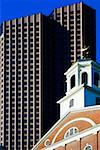 Low angle view of buildings in a city, Faneuil Hall, Boston, Massachusetts, USA