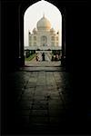 Monument seen through an arch, Taj Mahal, Agra, Uttar Pradesh, India