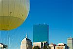 Hot air balloon in front of buildings, Boston, Massachusetts, USA
