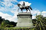 Low angle view of a statue in a garden, George Washington statue, Boston Public Garden, Boston, Massachusetts, USA