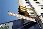 Low angle view of a signboard on a lamppost, New York City, New York State, USA