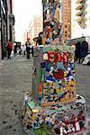 Mosaic work on a lamppost, New York City, New York State, USA