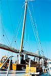 Low angle view of the mast of a yacht