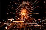Ferris wheel lit up at night, Navy Pier Park, Chicago, Illinois USA