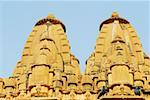 Vue d'angle faible d'un temple, Jaisalmer, Rajasthan, Inde
