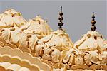 Vue en coupe haute de dômes d'un palais, le City Palace, Jaipur, Rajasthan, Inde