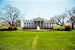 Low angle view of the White House Washington DC, USA