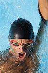 Male Swimmer Swimming Backstroke