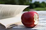 Apple and Book Outdoors